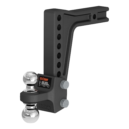 Curt DeepDrop Adjustable Trailer Hitch Ball Mount with Dual Ball, 2 Shank, 15K 45936